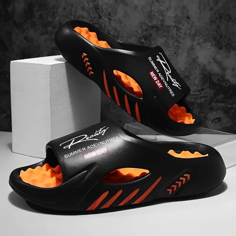 Men's summer slippers in EVA for massage, for indoors and outdoors, for excursions, beach, casual shoes, soft bottom, comfortable slippers, large size 48-49