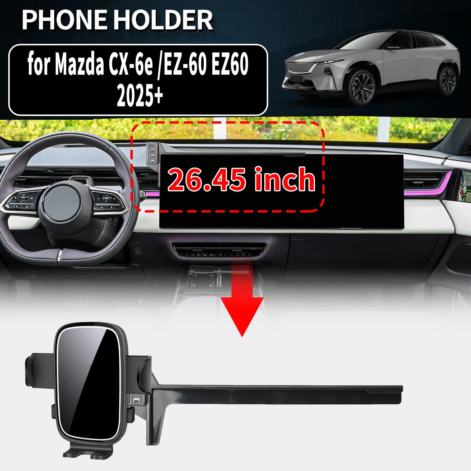 Supporto per Telefono Auto e Navigatore GPS Stabile per Mazda CX-6e EZ-60 2025 2026 2027 - Accessori Auto