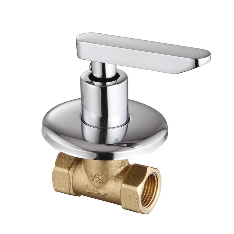 Valvola per rubinetto per vasca da bagno in rame Valvola per doccia da bagno da 1/2 '' Valvola per rubinetto per acqua fredda Accessorio per valvola ad angolo nascosto con maniglia singola