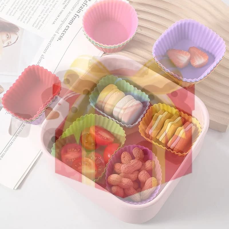 12/24 Pezzi Divisori in Silicone per Contenitori Pranzo, Divisori per Bento Box, Contenitori per Salse e Condimenti per Bambini, Accessori per il Pranzo