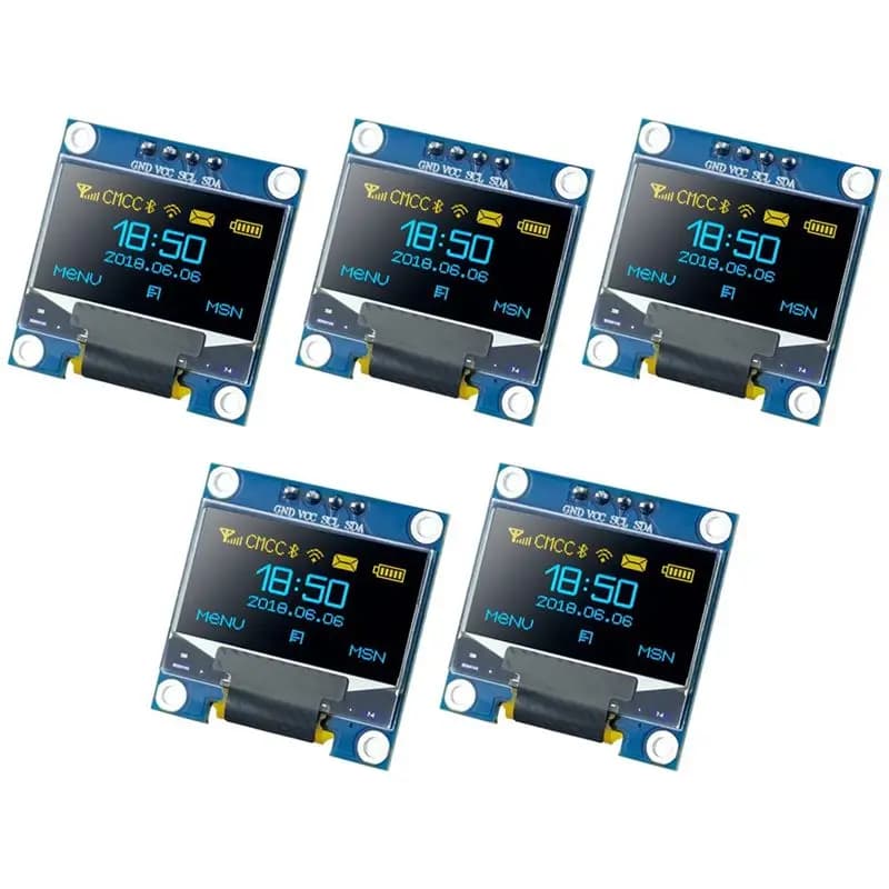 AYHF 5 PCS 0,96 inch OLED I2C PCB Display Module for Arduino Raspberry PI 128X64 Pixel IIC Module Serial Autoluminous Display Module
