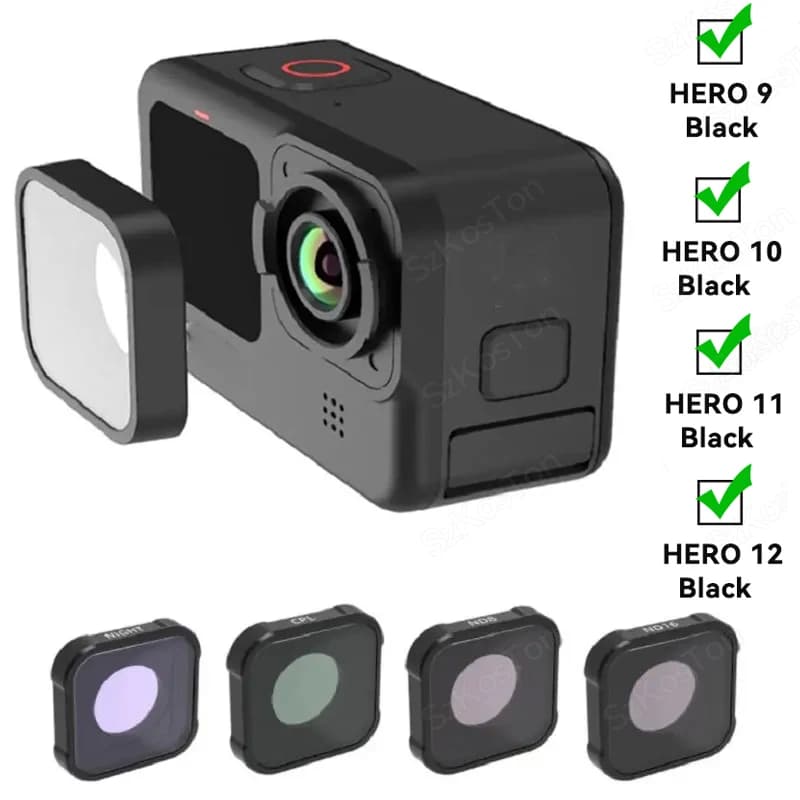 Kit filtro CPL UV ND8 ND16 ND32 ND per GoPro Hero 12 11 10 9 Nero ND CPL Filtro obiettivo per Go Pro 9 10 11 12 Accessori obiettivo
