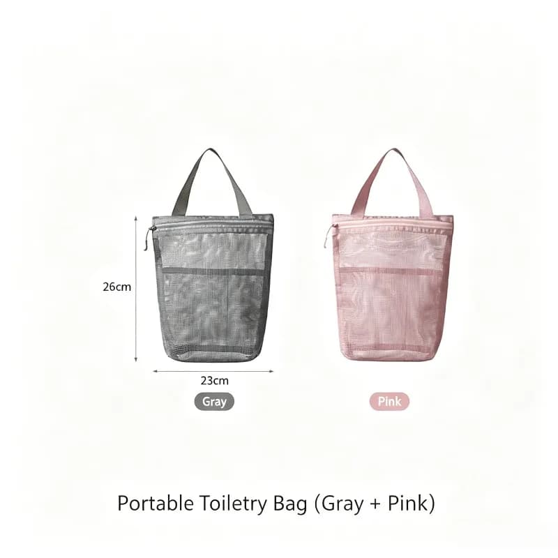Portable Travel Handbags Mesh Makeup Toiletry Storage Bags Hanging Cosmetic Organizer Pouch Washing Body Shower Tools Organizer