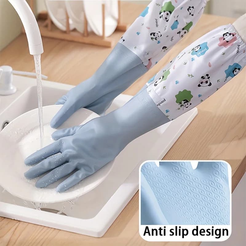 1 paio, graziosi guanti caldi per lavare i piatti, guanti da lavoro impermeabili e antiscivolo, guanti da bucato durevoli, strumenti per la pulizia