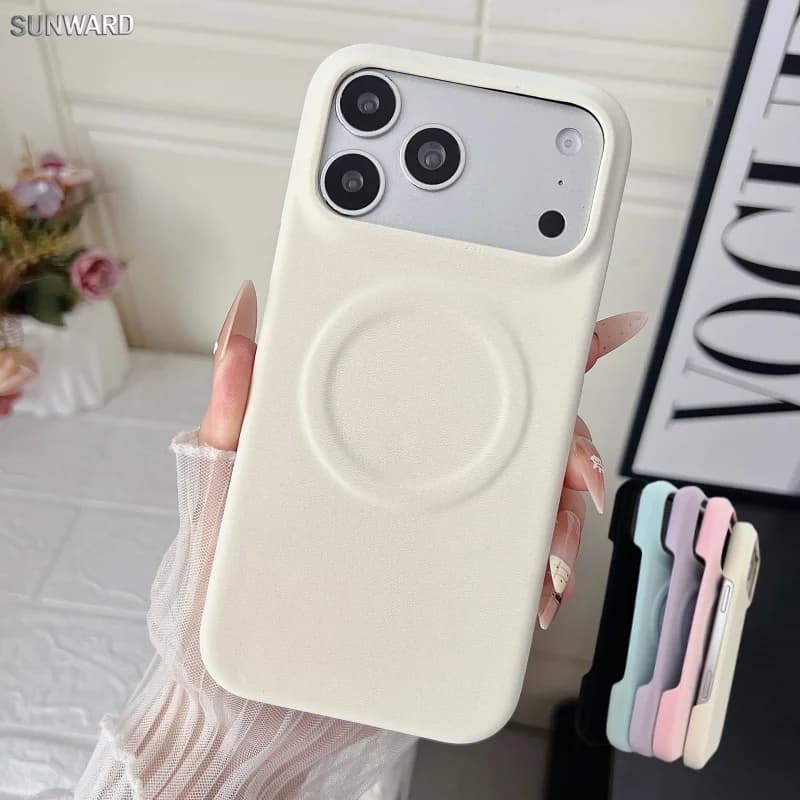 Luxury Misty Velvet Matte Magnetic Charging Phone Case For iPhone17 Air 12 15 14 13 16 17 Pro Max Plus For Magsafe Frosted Cover