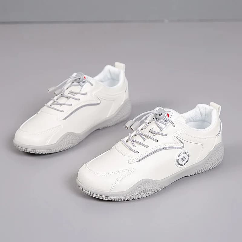 Nuove Sneakers Bianche da Donna Slip-on con Design Elastico Allacciato, Scarpe Casual Femminili Leggere Antiscivolo Traspiranti per Uso Quotidiano
