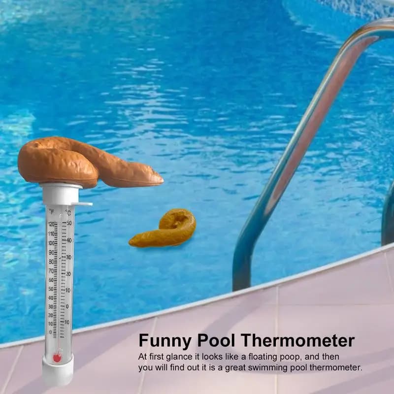 Termometro per piscina galleggiante Termometri per la temperatura dell'acqua a forma di cacca dei cartoni animati Scherzo per piscine interne ed esterne