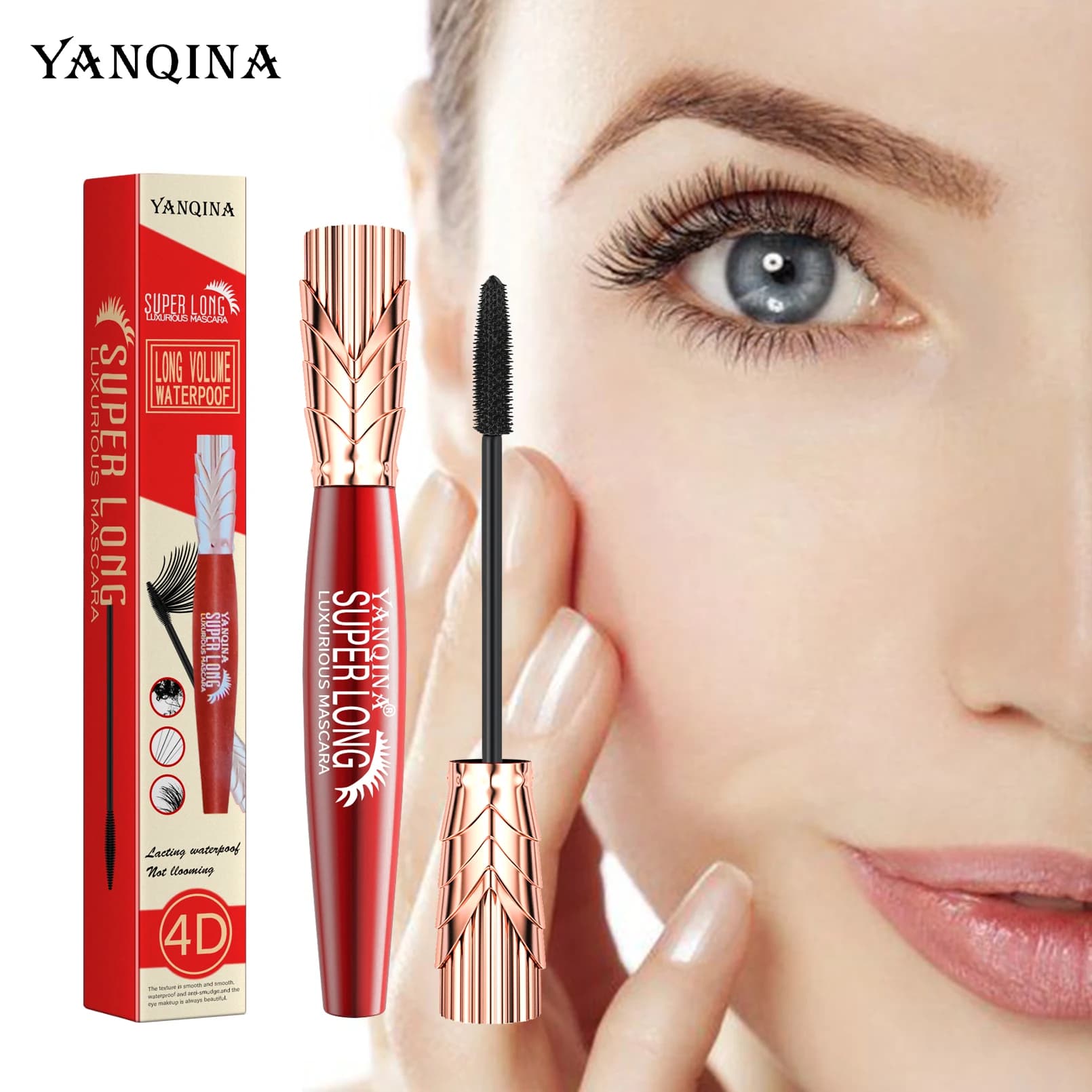4D Silk Fiber Lash Mascara 2 In 1 Mascara Waterproof allungamento Cosmetics Eye Mascara Ship Lashes Curling trucco occhi spessi
