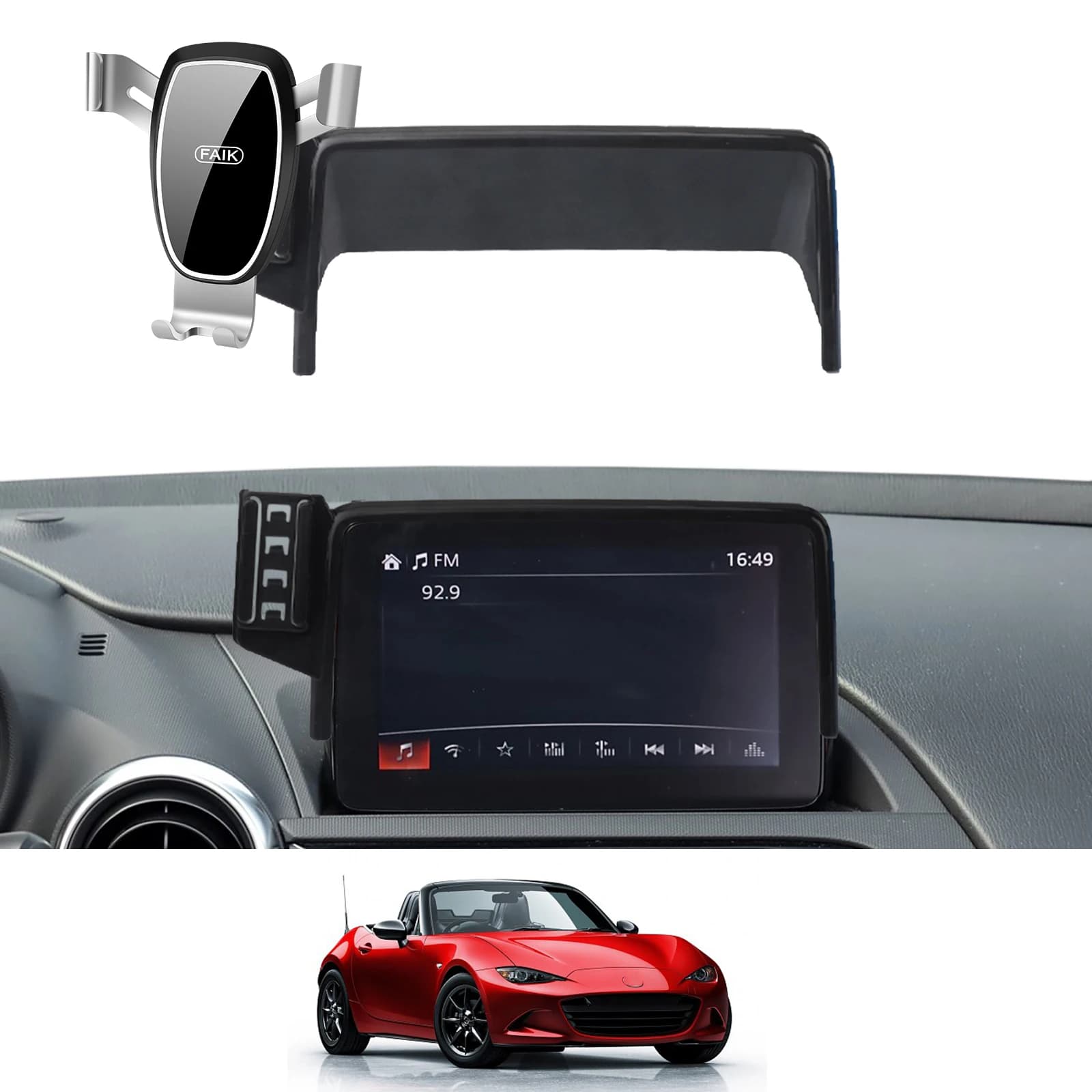 Supporto per telefono per auto per Mazda MX-5 2016-2023 ND MX5 Miata Roadster Staffa GPS Supporto di navigazione Accessori auto