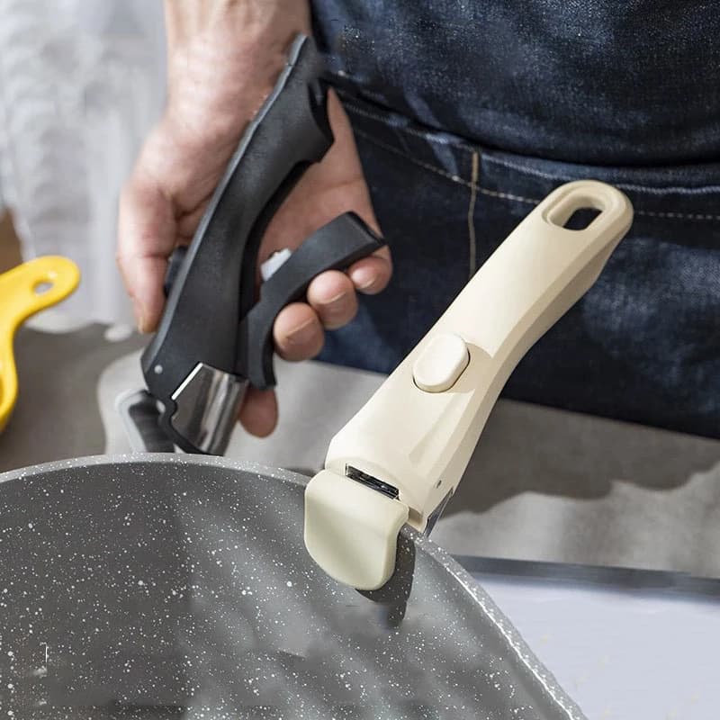 Manico universale per pentola da 19 cm, manico rimovibile resistente al calore per padella, impugnatura portatile per campeggio all'aperto