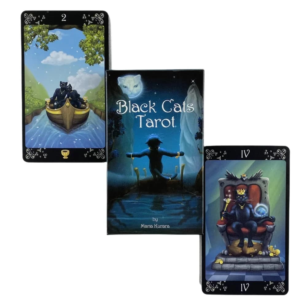 Mazzo di carte dei tarocchi dei gatti neri VISIONS PRISMA TAROTCard Gioco 78 carte