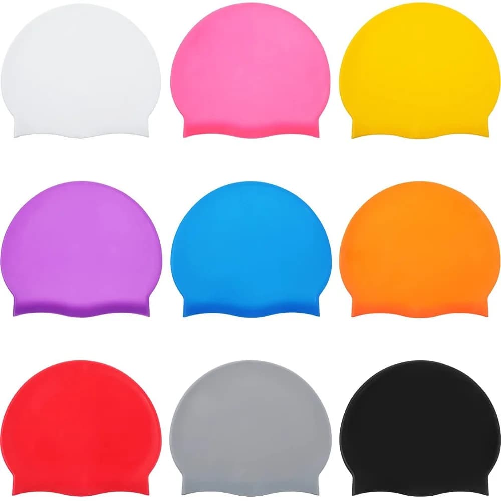 Silicone Swim Pool Swimming Equipment Silicone Swimming Caps High Elastic Diving Hat Long Hair Large Swim Caps Bathing Caps