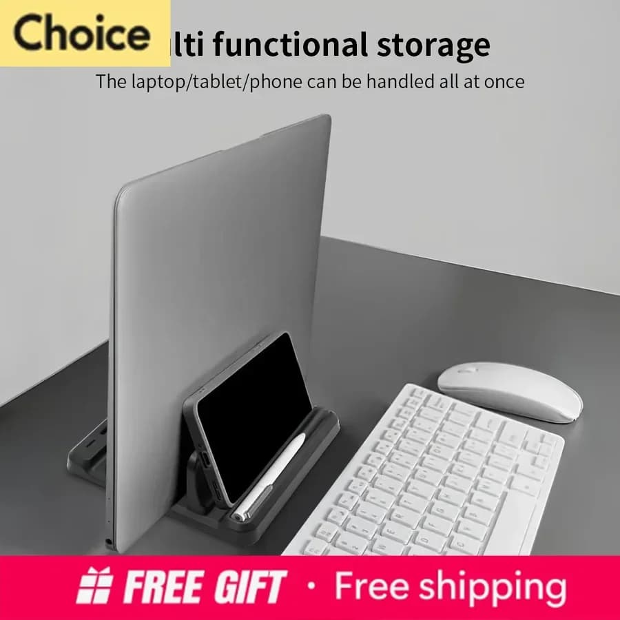 2028 Vertical Laptop Stand Plastic Portable /Tablet/Phone Holder Universal Storage Rack Notebook Dock Space Save Accessory New