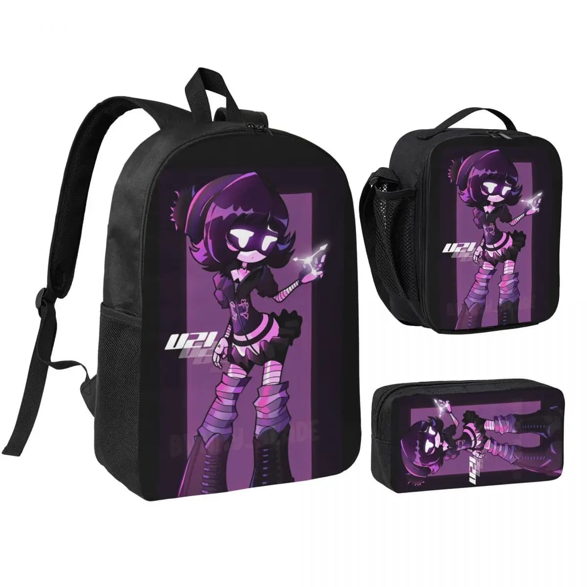 3pecs/set Games Murders Drones Backpack for Student Laptop Computer Canvas Bags Lunch bag Pencil Case