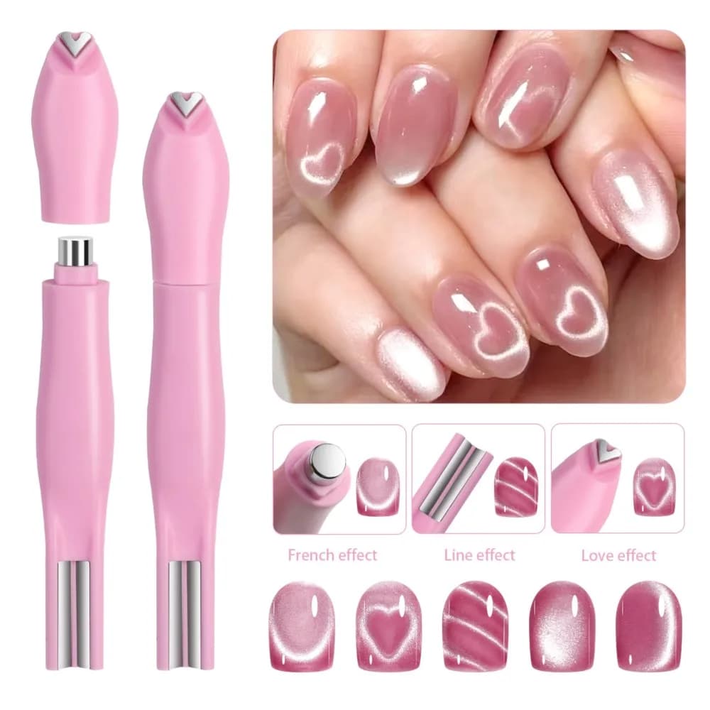 3 in 1 multifunzione a forma di cuore Cat Eye Magnet Stick staccabile forte barra magnetica per smalto gel UV Nail Art Stick magnetico