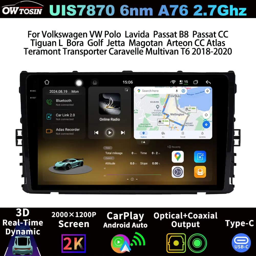 FYT7870 QLED 2K Schermo Android Autoradio CarPlay Per Volkswagen VW Polo Lavida Passat Tiguan Bora Golf Jetta Magotan 2018-2020