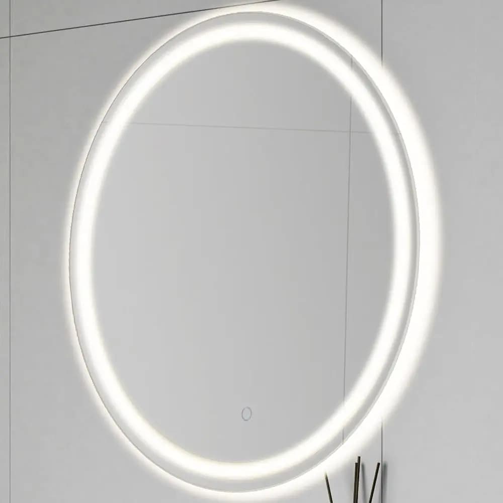 MIR104A-3628 Dane 28 pollici L x 36 pollici. Specchio da Bagno Ovale Grande H Antiogirrigorito con Retroilluminazione Tricolore e Smart Touch