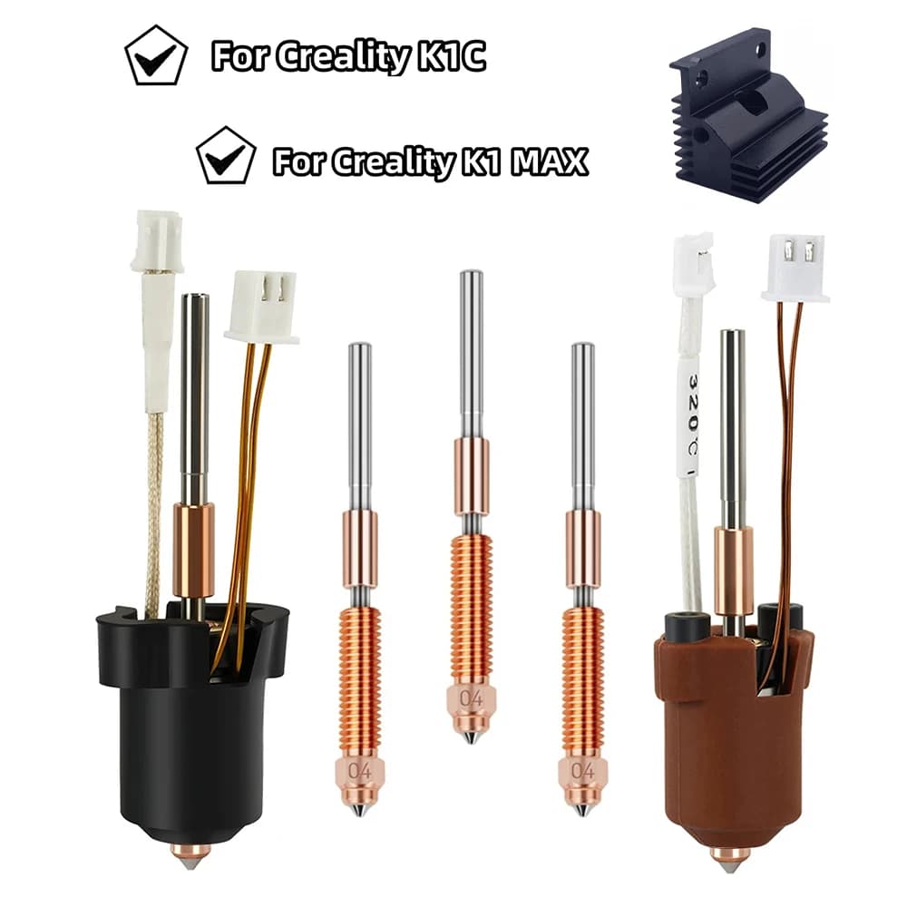 For Creality K1/K1C/K1 Max Hotend Kit Quick Swap Ceramic Heating Block High Flow Printing 3D Printer Parts for K1 K1C 3D Printer