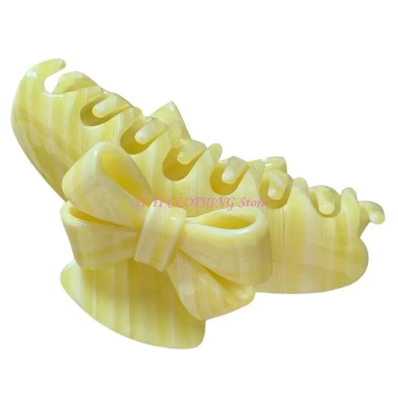 N5KF Elegant NonSlip Hair Claw Clip Bowknot Hair Catch Barrette Large Hair Clip