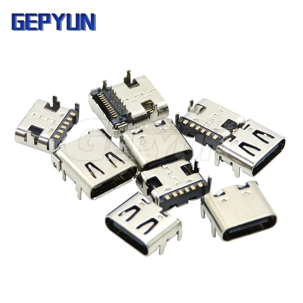 10 pz tipo C 6pin 16pin 24pin USB 3.1 SMT presa connettore femmina per porta di ricarica del telefono cellulare presa di ricarica piedi di traino spina