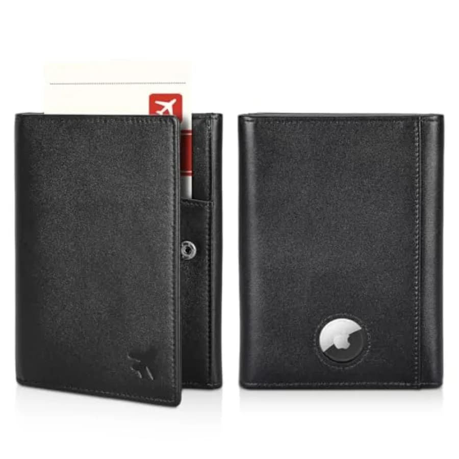 Portafoglio da Pilota in Pelle Nappa Polare, Porta Passaporto con Blocco RFID, Custodia da Viaggio Tri-fold, Organizzatore Documenti per Professioni Aeronautiche