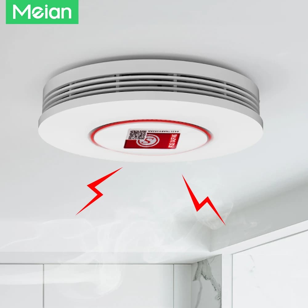 Meian Tuya Zigbee sensore di fumo protezione antincendio rilevatore di fumo allarme antincendio sistema di sicurezza domestica lavoro pompiere per la vita intelligente