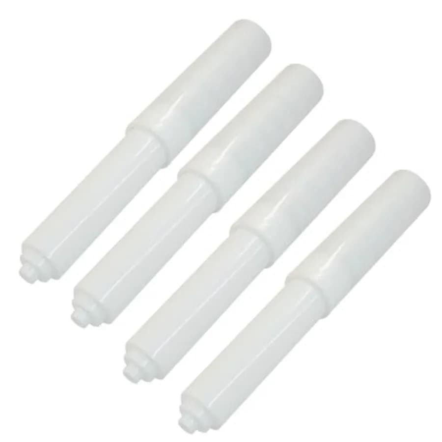 4Pack Toilet Paper Holder Spring Rod Replacement, Plastic Spring Loaded Toilet Paper Holder, White