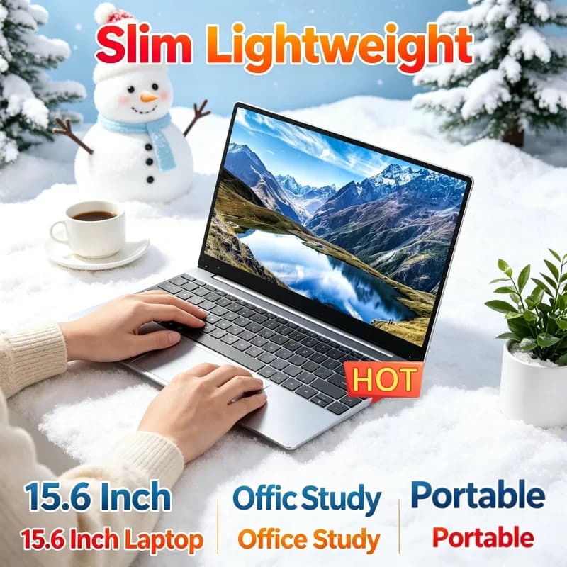 Laptop Leggero 15.6 Pollici Intel 6500Y 32GB RAM 2TB SSD 5000mAh Windows 11 Tastiera Retroilluminata Portatile per Business