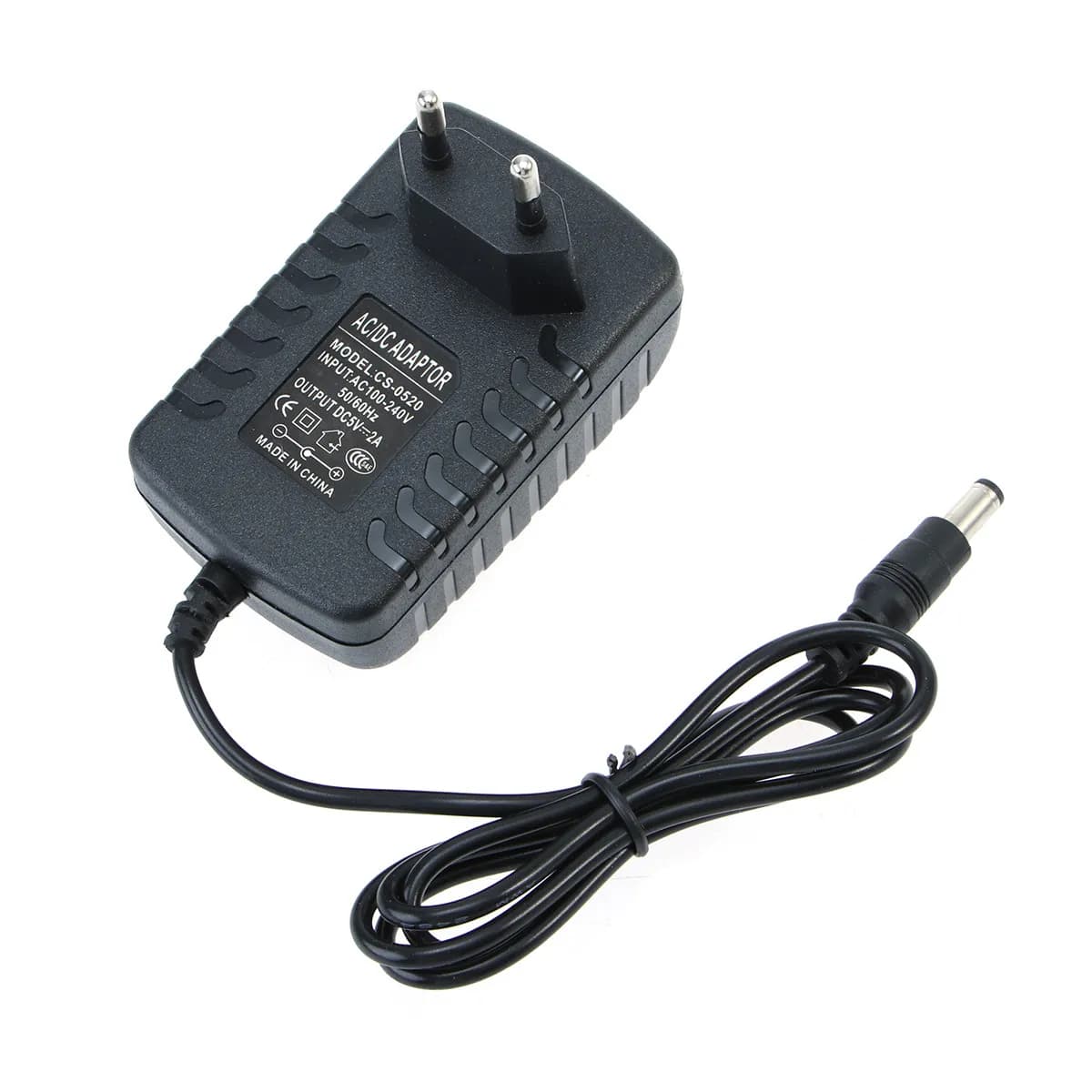 .5mm Eu Plug Power Adapter Ac 100-240V Dc 5V 2A Charger Suitable for Home Travel Portable 5V 2A Charger