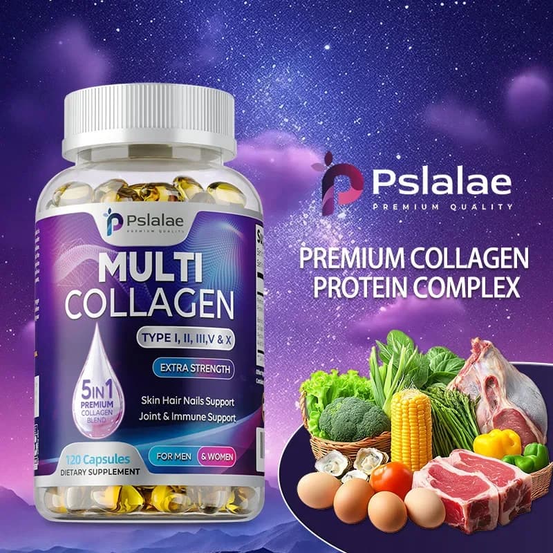 Collagene multiplo - Salute della pelle, delle articolazioni, dei capelli, delle unghie, antiossidante - Tipi di collagene I, II, III, V e X