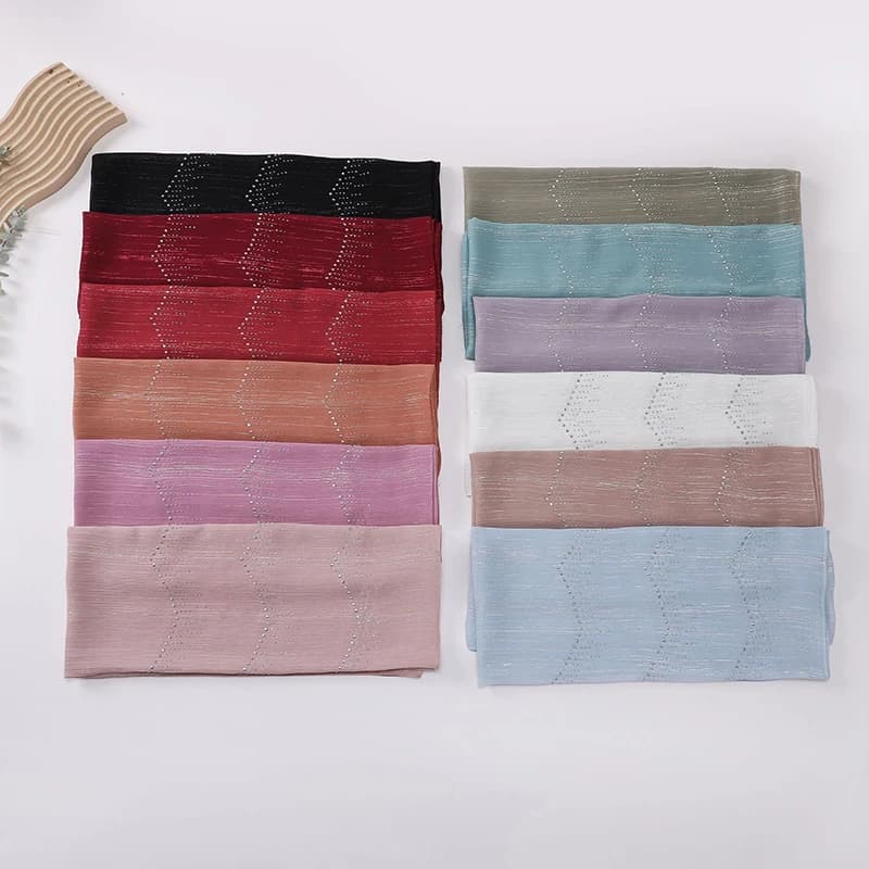 Sciarpe e Scialli Lucidi Lisci e Brillanti per Donne Muslim, Hijab Ramadan, Morbidi e Lunghi, Fascia per Capelli Primaverile, Abaya, Bufandas, Hijab Islamic