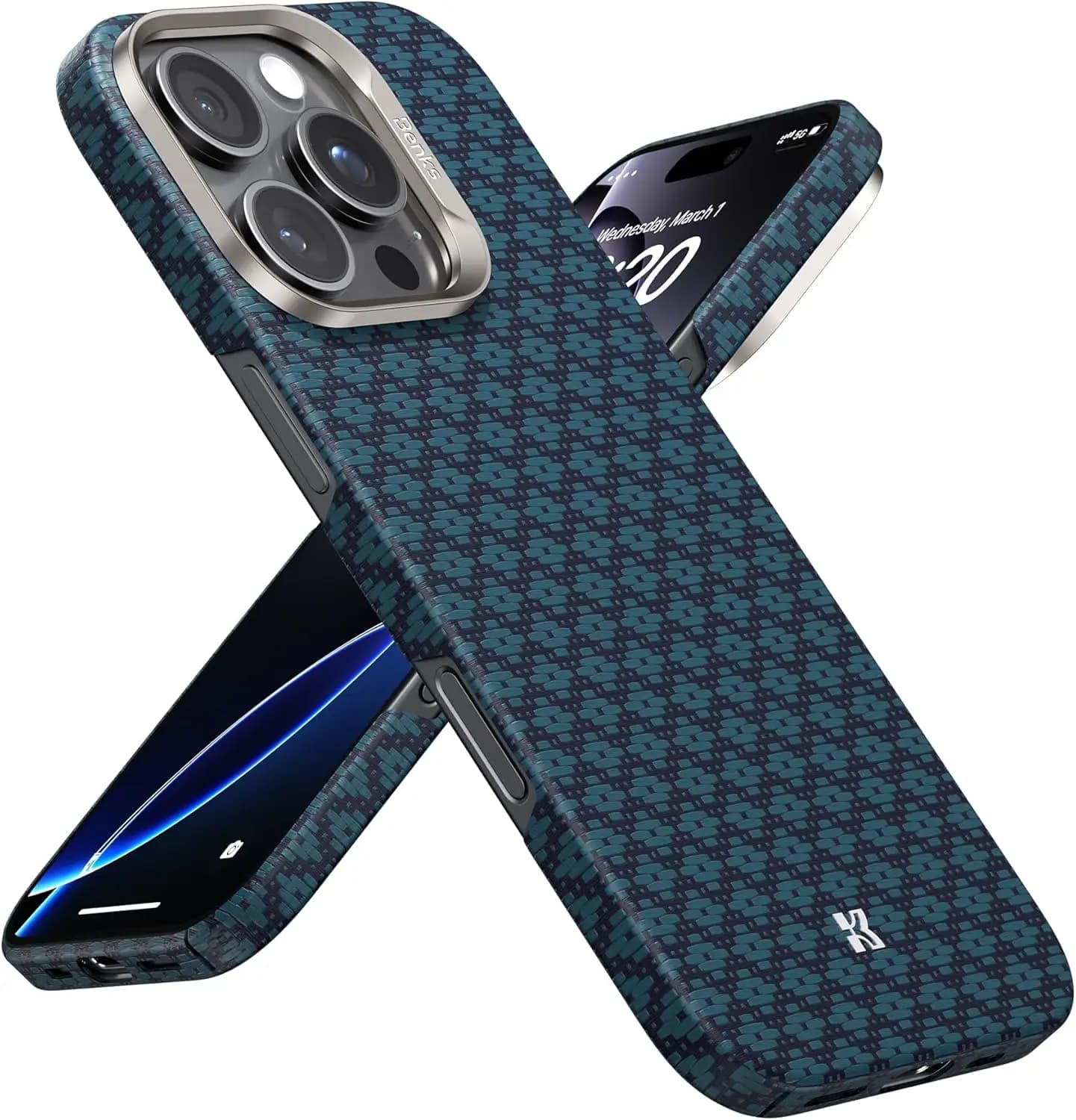 Custodia BENKS per iPhone 16 Pro Max, con MagSafe, ArmorAir ArmorGrid Ultra realizzata con fibra aramidica Dupont Kevlar per iPhone 16 Pro