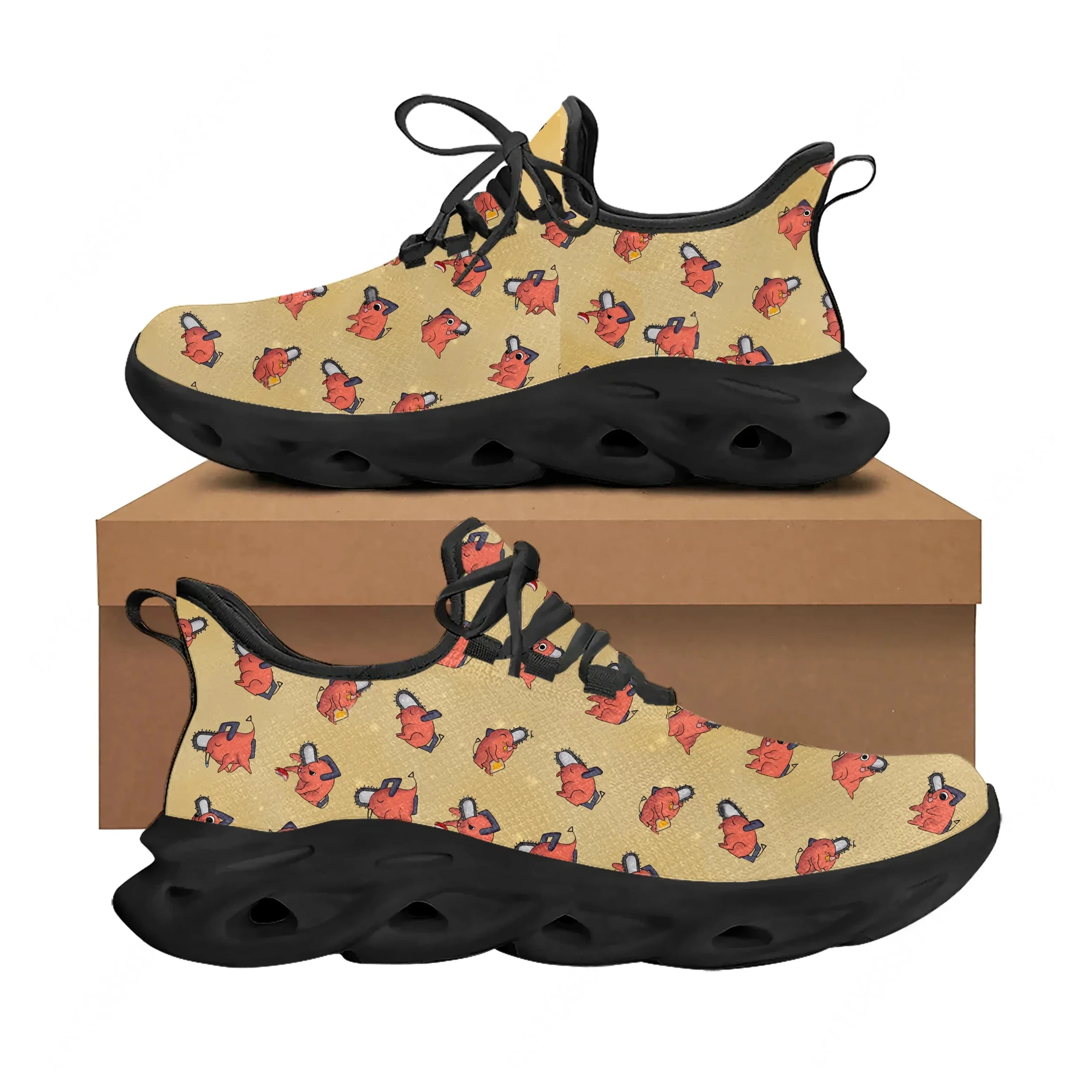 C-Chainsaw Man Flats Sneakers Mens Womens Teenager Sports Running Shoes High Quality Cowboy Custom Lace Up Mesh Footwear