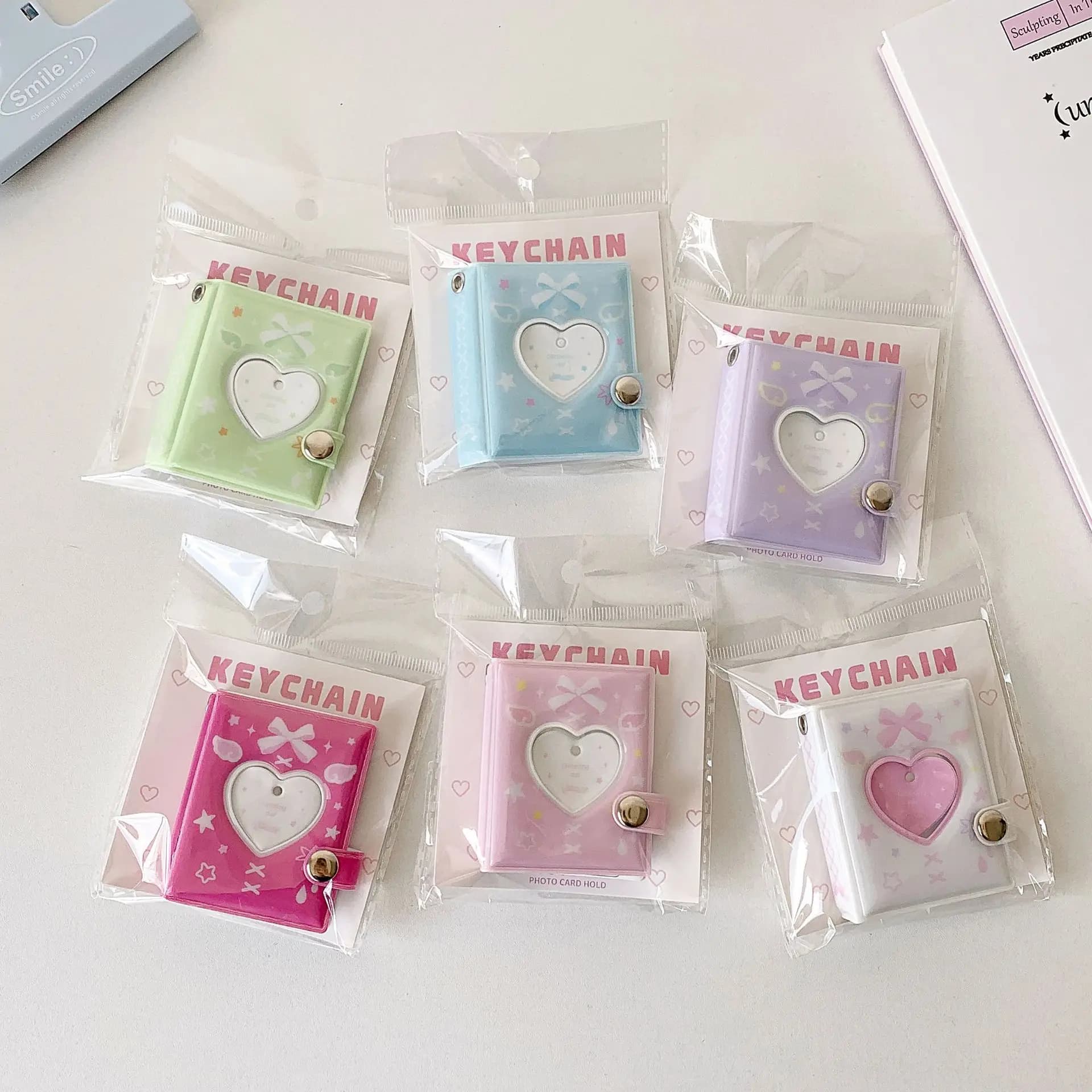 XY Girl's Idol Card Album Portable Photo Album Document Organizer Pendant New Ins-style Heart-shaped Hollow Loose-leaf Photo Alb