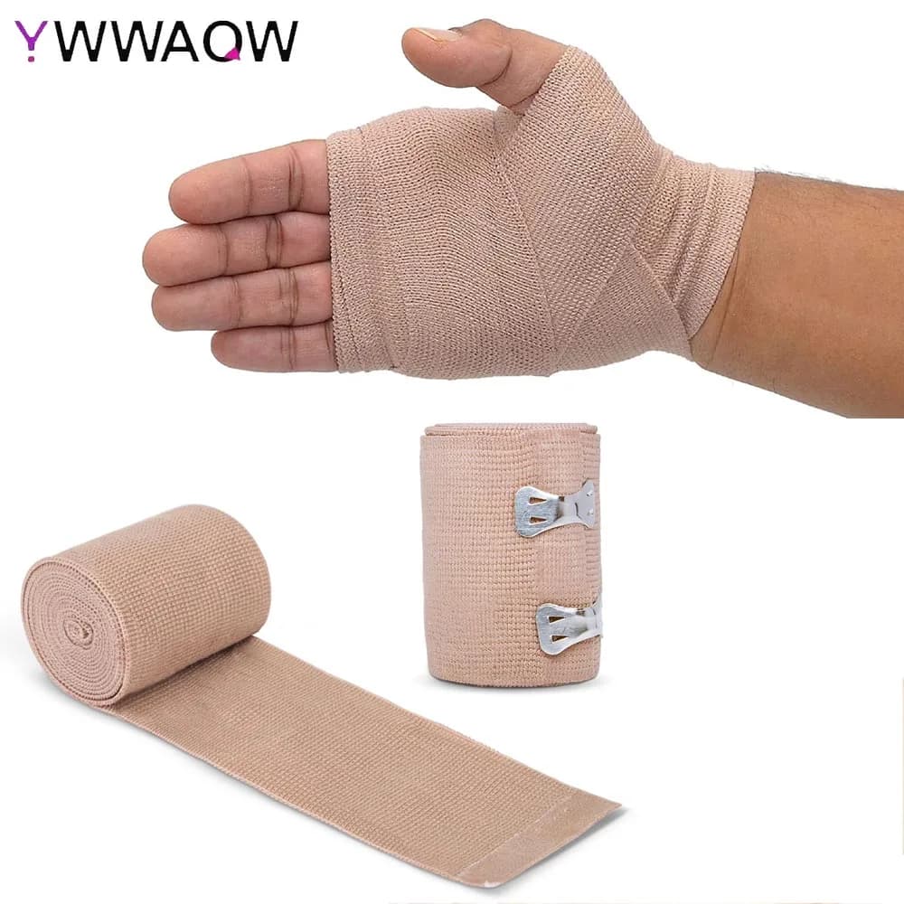1 Roll Premium Elastic Bandage Wrap,Cotton Latex Free Compression Bandage Wrap with Self-Closure,Support & First Aid for Sports