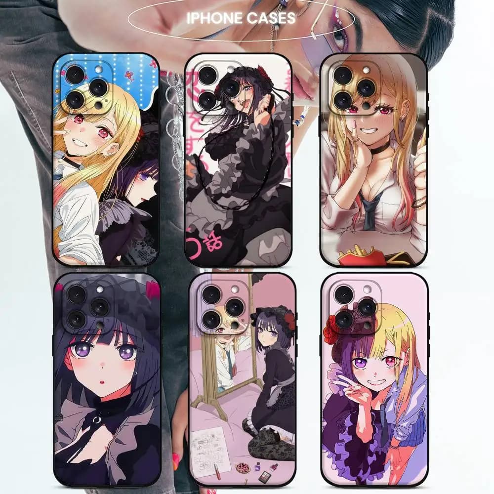 Cover per iPhone Anime My Dress Up Darling Kitagawa Marin per iPhone 17 Pro 15 13 14 16 11 12 Pro Max Plus XR XS X SE, Custodia Morbida Opaca