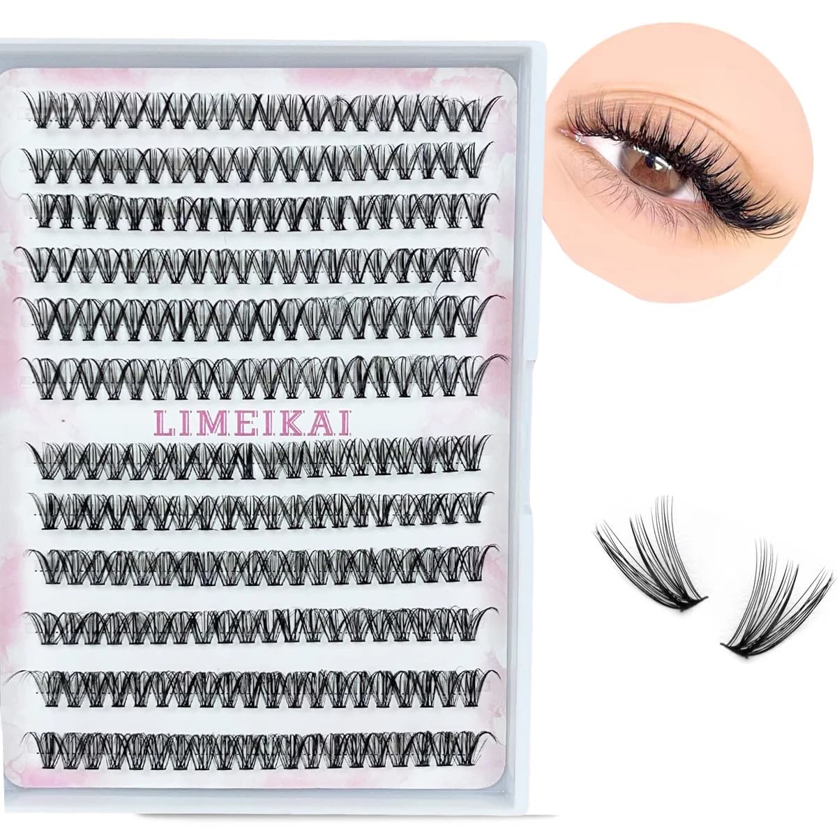 Set of 240 fake DIY 20D/30D natural, voluminous, CD curves, segmented.
