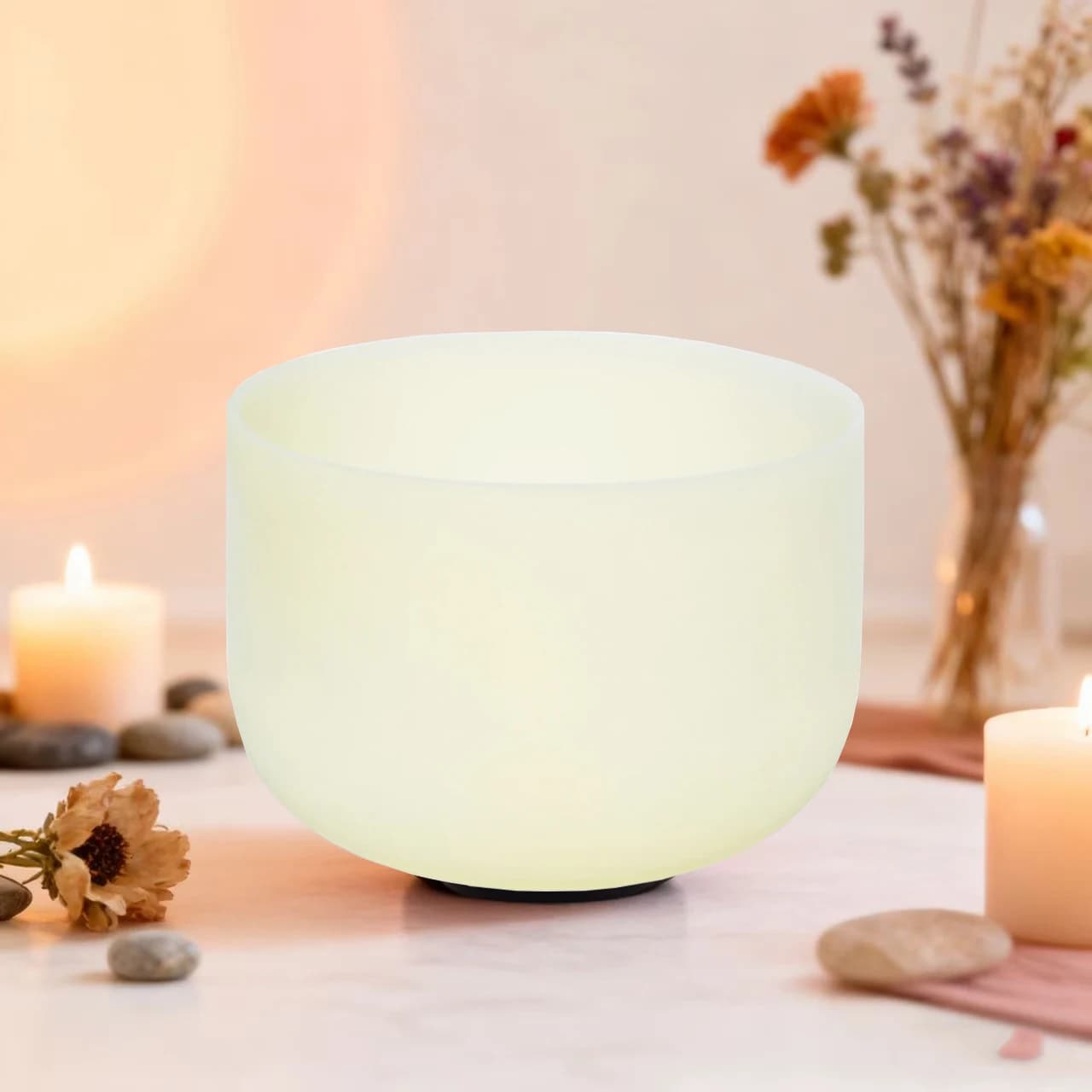 Hye-eun 8inch 432hz/440hz Gemstone Fusion Citrine Crystal Singing Bowl Yoga Meditation Chakra Sound Bowls Musical Instruments