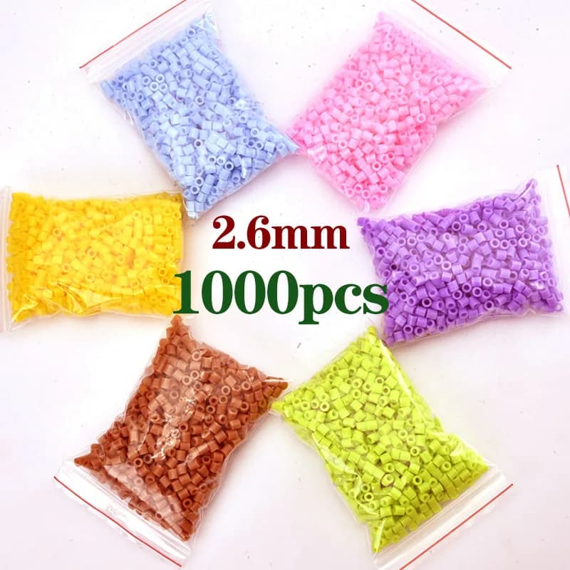 1000 pz/sacchetto Perline Fusibili da 2,6 mm Compatibili con Hama Perler, Perline da Stirare, Giocattoli Fai da Te per Bambini