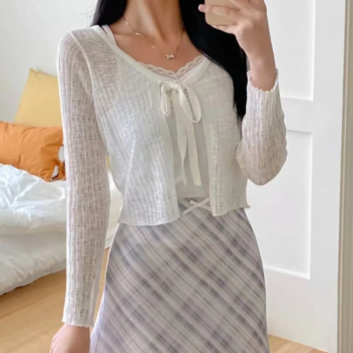 Elegante Cardigan Estivo Primaverile da Donna con Cintura, Scollo a V, Maniche Lunghe, Traspirante, in Maglia Leggera, Protezione Solare