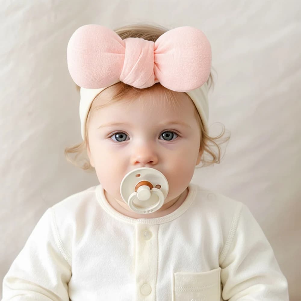 Cappellino Morbido per Neonati 3-12 Mesi con Fiocco, Grazioso Berretto per Bambini, Copricapo per Neonati, Caldo Cappello per Bambine