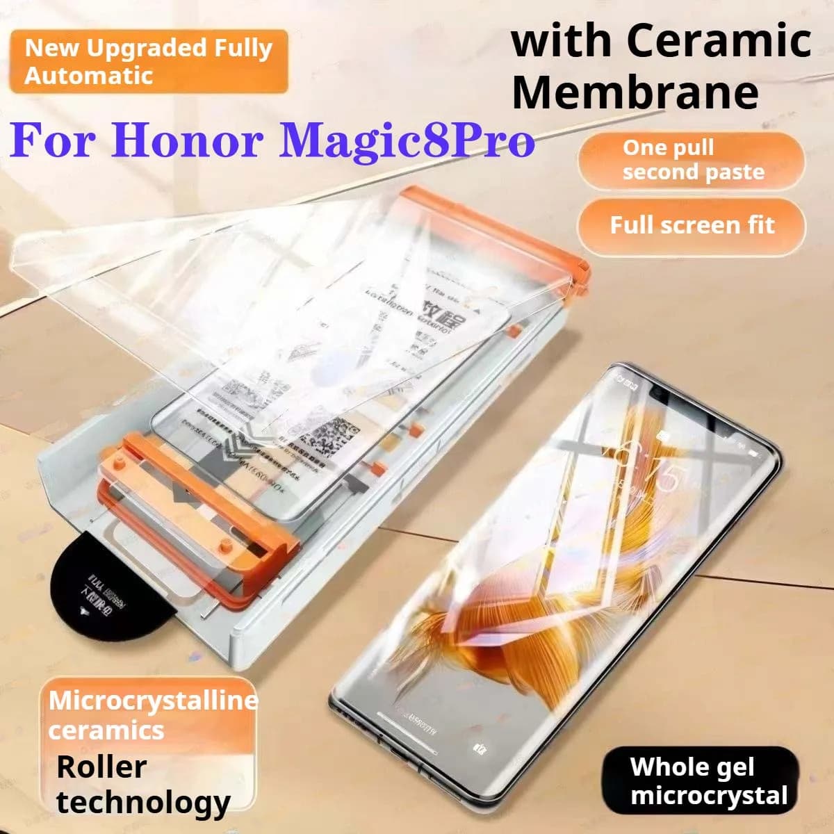 Magic8Pro Roller Secondi adesivi Proteggi schermo curvo per Honor Magic8 Pro Pellicola ceramica Magic 8Pro Morbida copertura completa curva