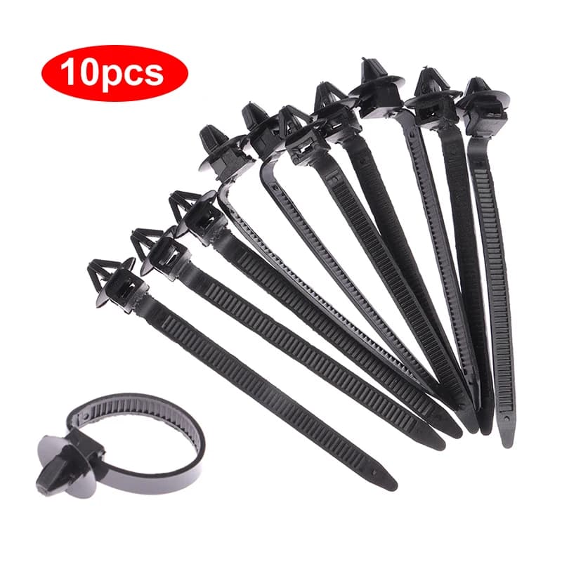 10 pz Autobloccante Fascetta In Nylon Wrap Cavo di Fissaggio Fisso Pinze Auto Cavo di Fissaggio Zip Strap Universale BundleTies 5x80/5x150
