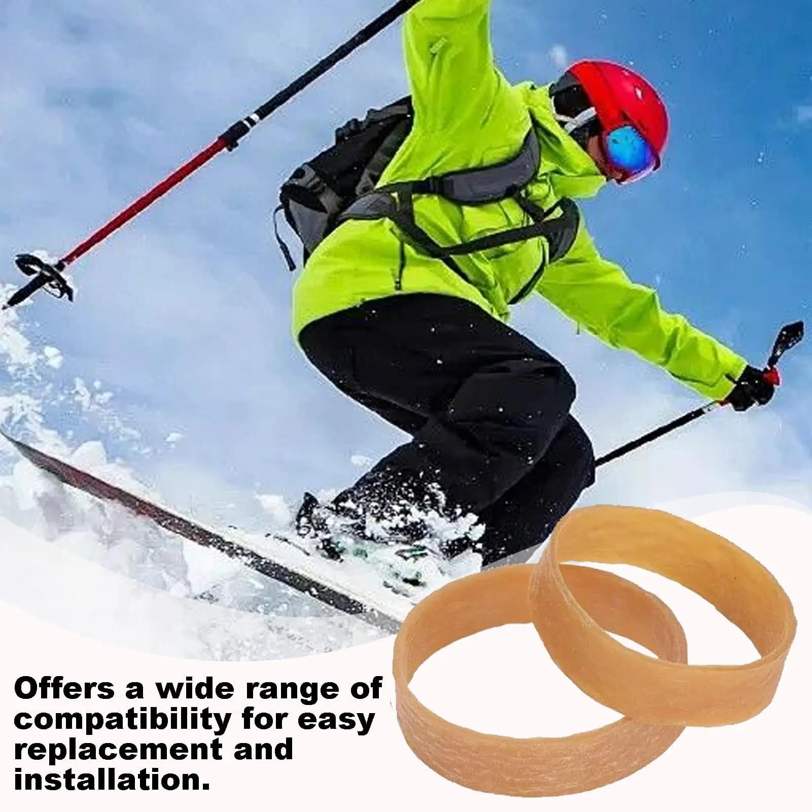 20 Pezzi di Cinghie Elastiche per Freni da Sci e Snowboard, per Regolazione e Trasporto, Accessori di Sicurezza per Sport Invernali