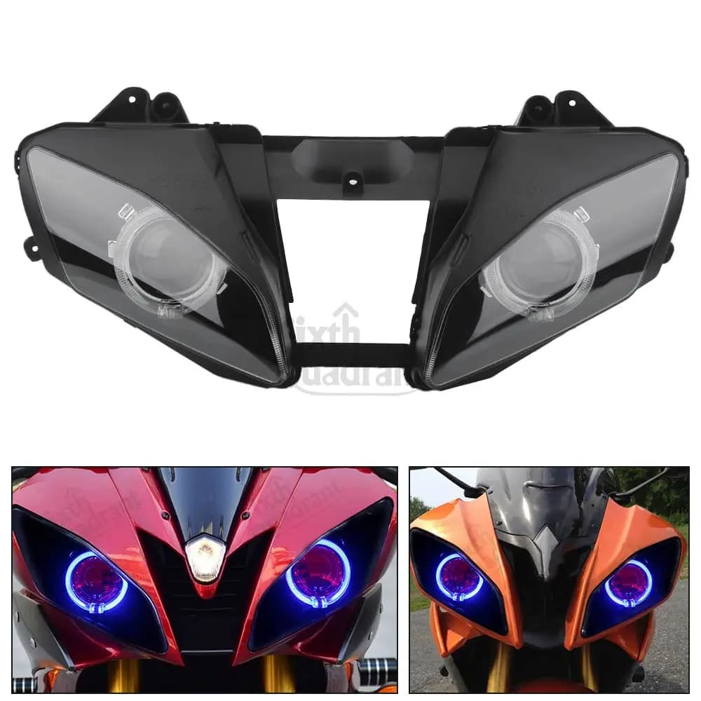 Accessori moto Faro Faro personalizzato HID Gruppo faro Hi/Lo Fascio LED Luce per Yamaha YZF-R6 R6 2006-2007