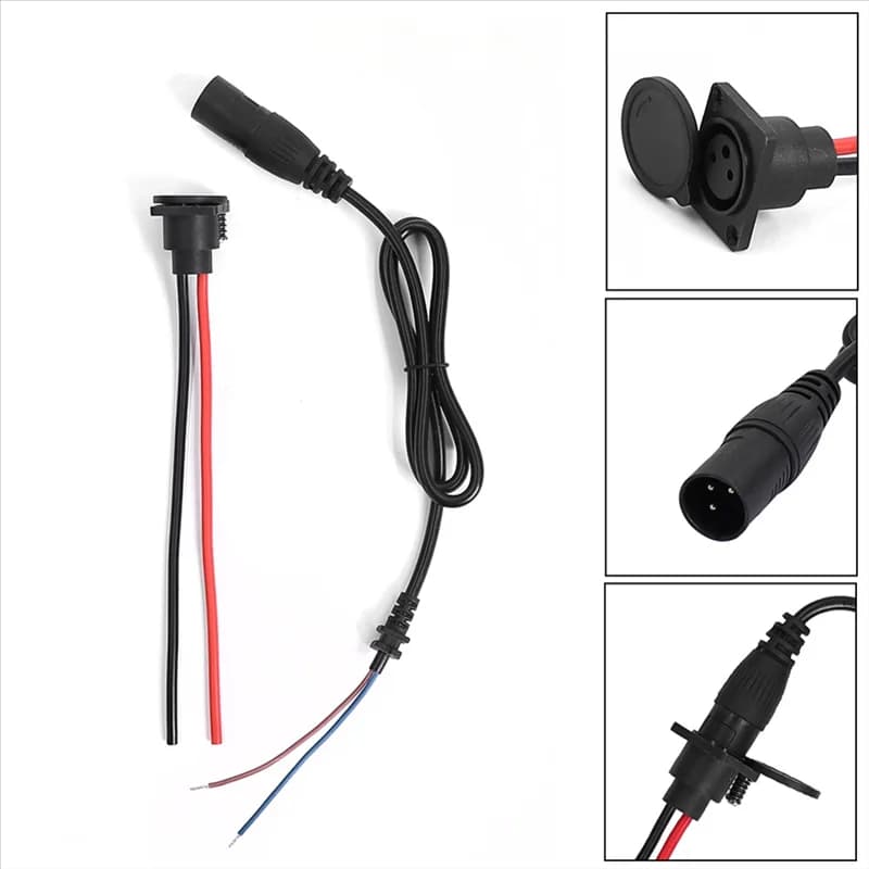 A51Q-E-Bikes Connettore di ricarica a 3 pin Spina maschio e femmina per scooter elettrico E-Bike Cavo di interfaccia in PVC Parte porta di ricarica