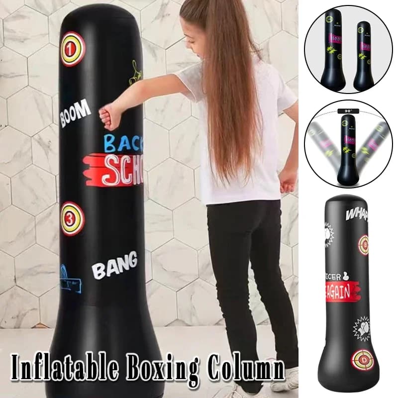Kids Inflatable Boxing Column, Home Training Boxing Bag, Funny Fighting Game, Inflatable Sports Equipment Soft