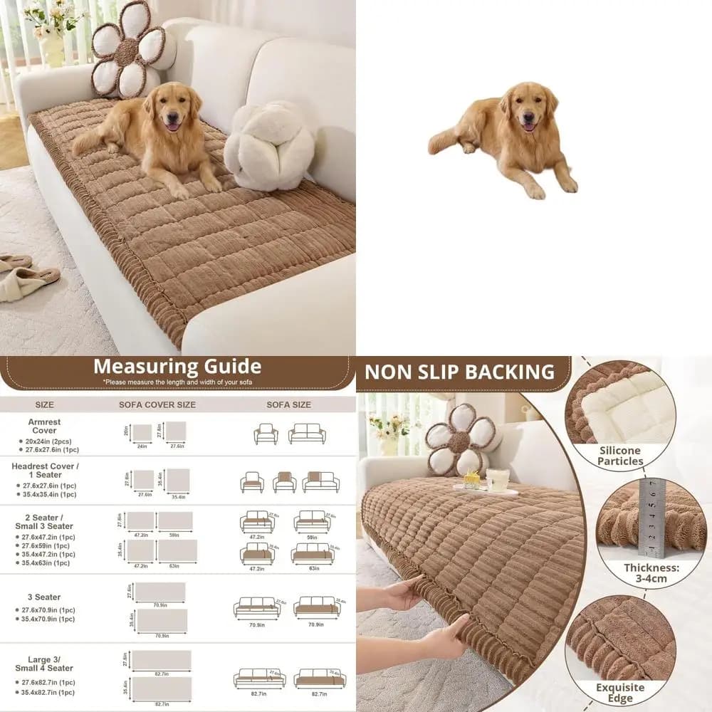 Thick and washable for Dogs, Brown, 70 x 210 cm, Protected Leather, Sofa, Sofa