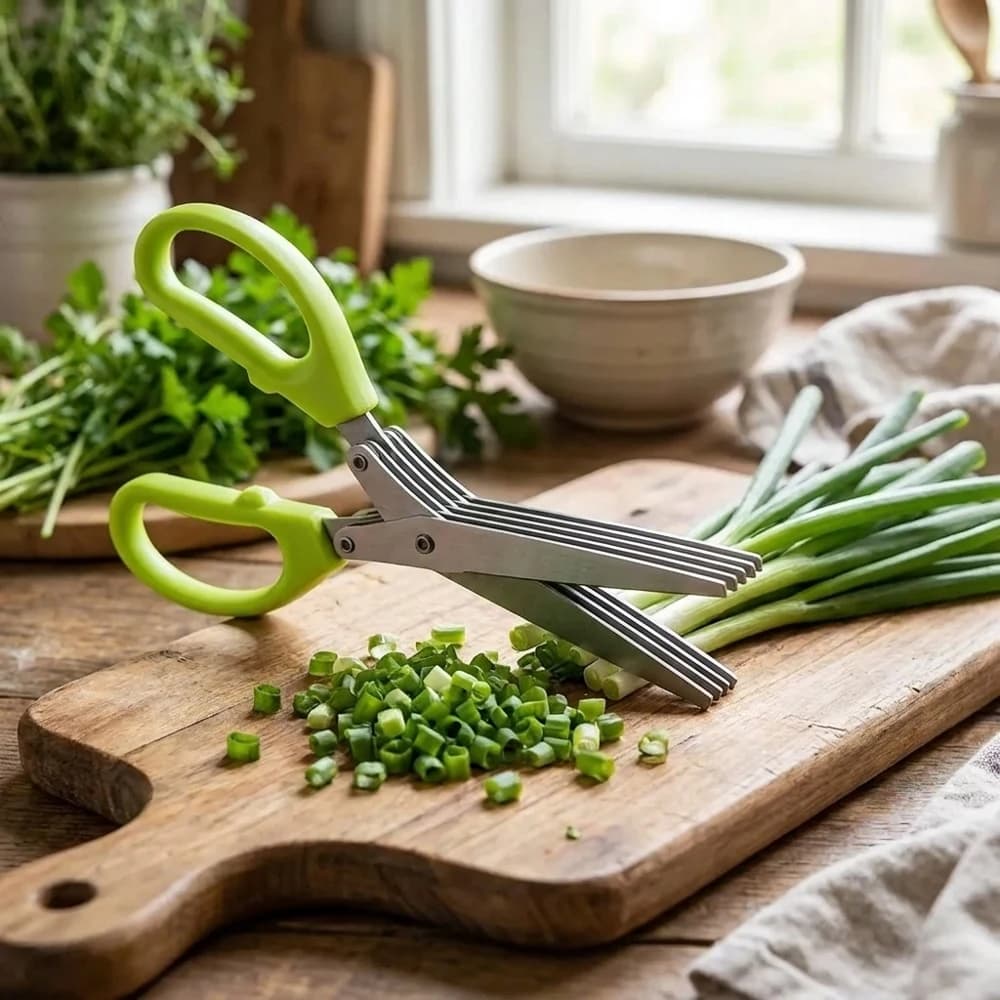 1/2 pz. Forbici da Cucina Ambidestriche in Acciaio Inossidabile Forgiato a 5 Strati, Ultra Affilate, Versatili per Erbe Aromatiche, Tritatutto per Cipolle, Durevoli