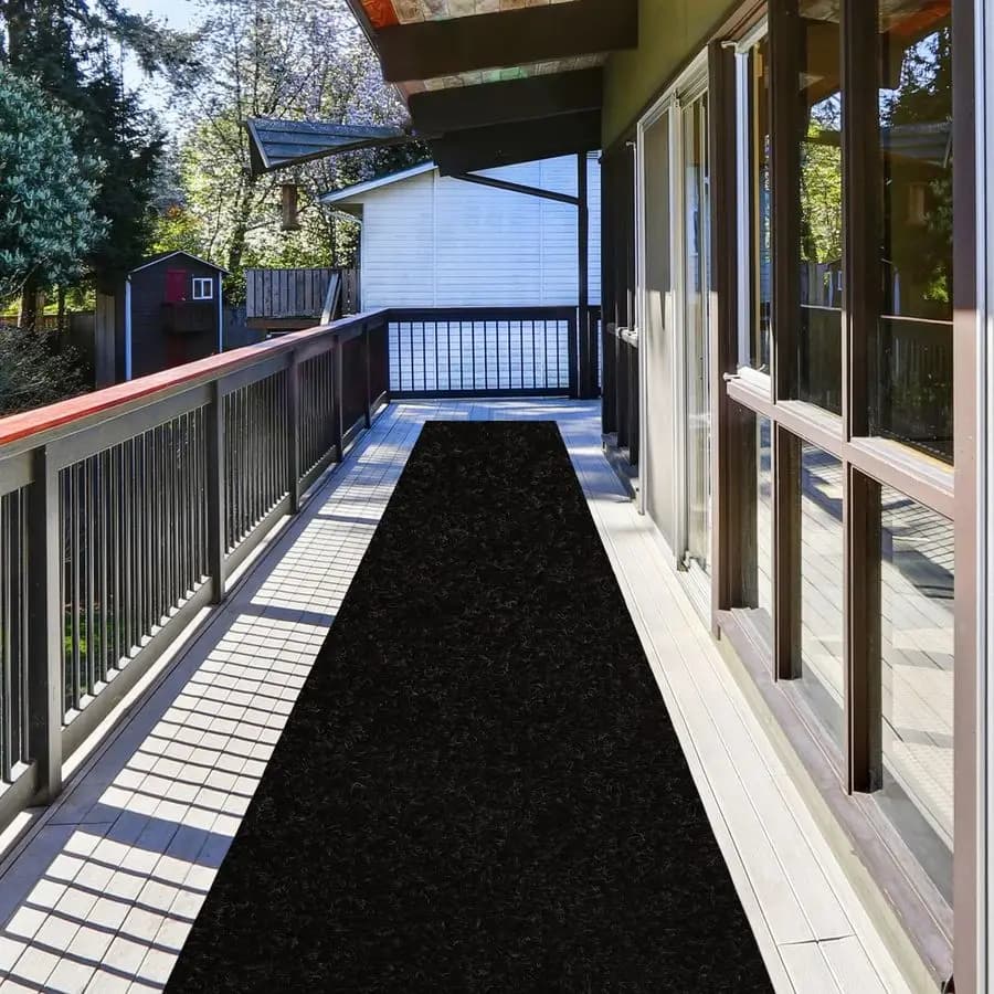 Carpet 2 ft x 10 ft, Passage for Interior and Exterior, Corridor Mats, Entrance, Bedroom with Base Anti-slip Rubber, Garage Mat, Black